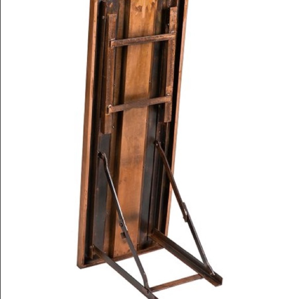 Evergreen Burnt Copper-Finish Fold-Up Garden Bench - Picture 4 of 4